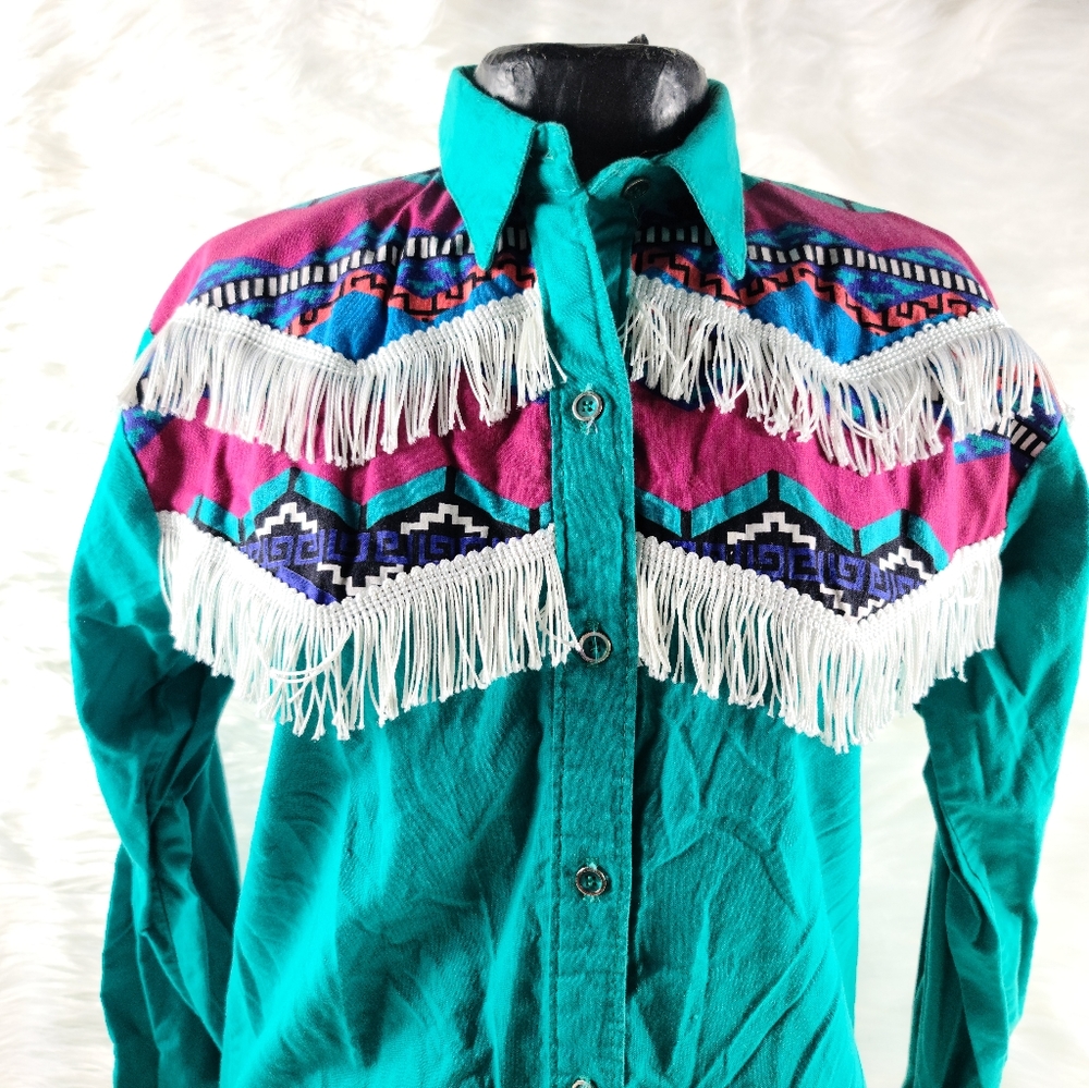 Retro Sassa Western Cowboy Style Shirt Medium